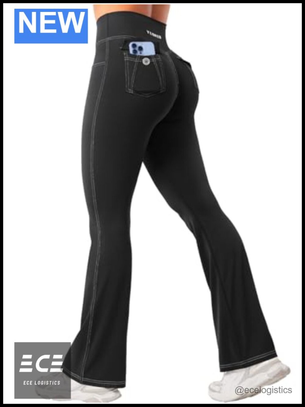 YEOREO CoreFlex Flare Leggings High Rise Cargo Pockets Gym Yoga